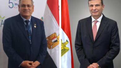 علاء فاروق وزير الزراعة ود عادل عبدالعظيم رئيس مركز البحوث الزراعية