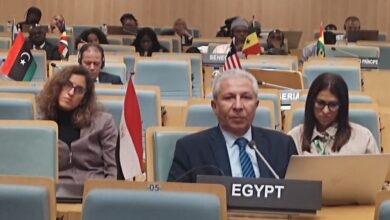 د صلاح مصيلحي رئيس جهاز تنمية البحيرات خلال إجتماعات الإتحاد الأفريقي