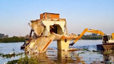 حملة وزارة الري لإزالة التعديات علي نهر النيل