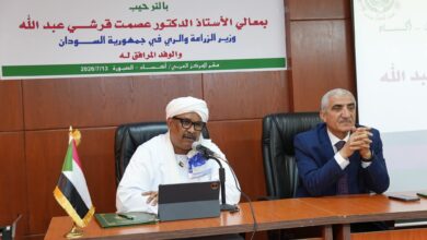 لقاء د نصر الدين العبيد مدير عام أكساد مع وزير الزراعة السوداني